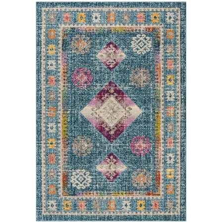 Safavieh 6 ft. 7 in. x 6 ft. 7 in. Madison 300 Square Power-Loomed Rug Blue & Fuchsia MAD305R-7SQ
